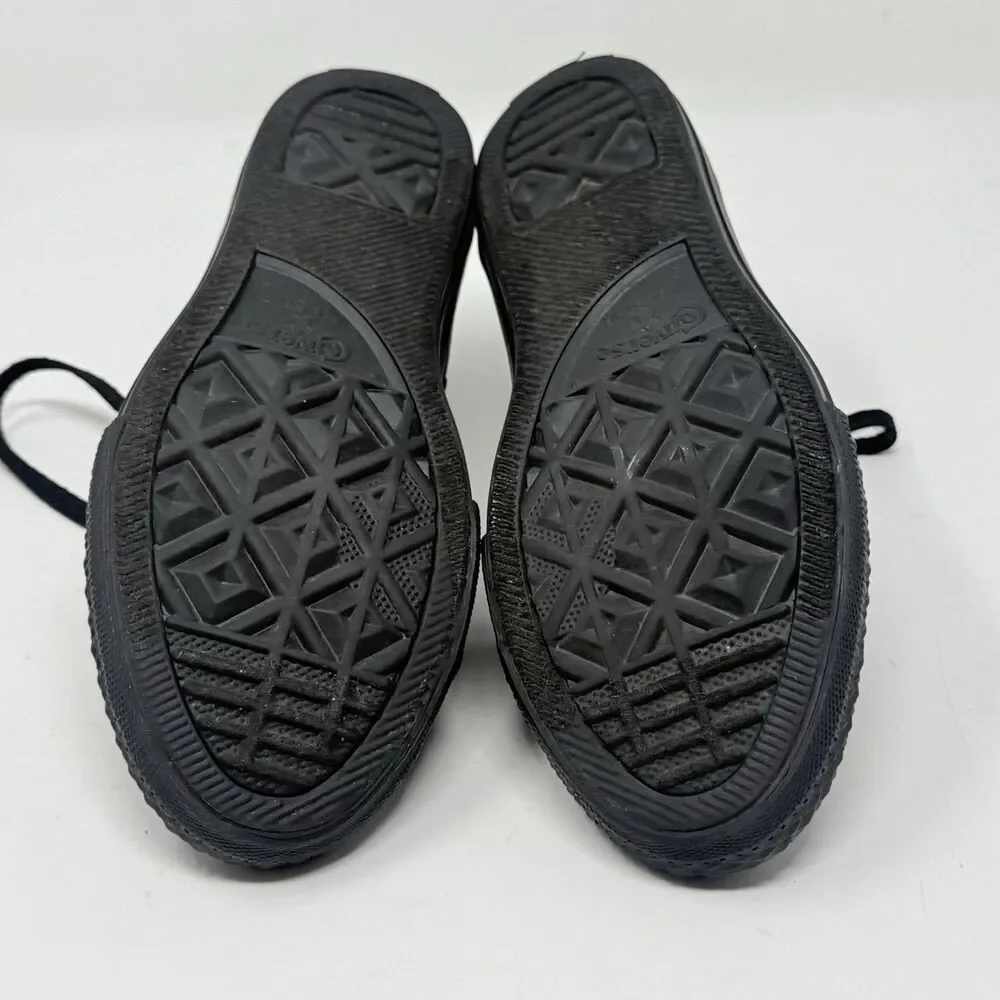 Converse All Star High Shoes Youth Girls Boys Size 3 Triple Black Canvas Sneaker